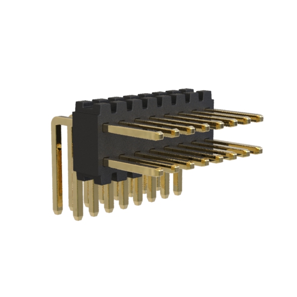 1713R-12xx series, double-row open angular pin header on the PCB for mounting holes, pitch 0.80 x 1.20 mm, 2x50 pins