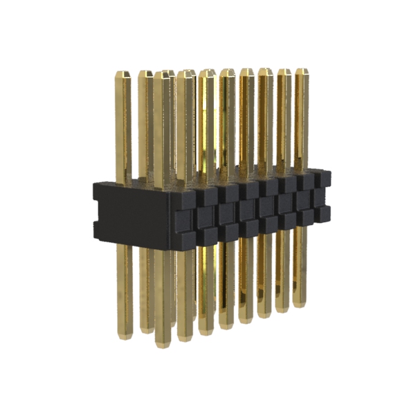 1713S-12xx series, double-row open straight pin header on the PCB for mounting holes, pitch 0.80 x 1.20 mm, 2x50 pins