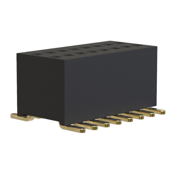2731SM-02xx series, double-row straight sockets on PCB for surface mounting (SMD), pitch 0.80 x 1.20 mm, 2x50 pins