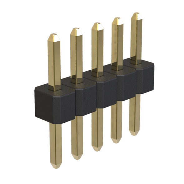 BL1610-11XXS series, single-row straight pin headers on PCB for mounting holes, pitch 1.00 mm, 1x50 pins