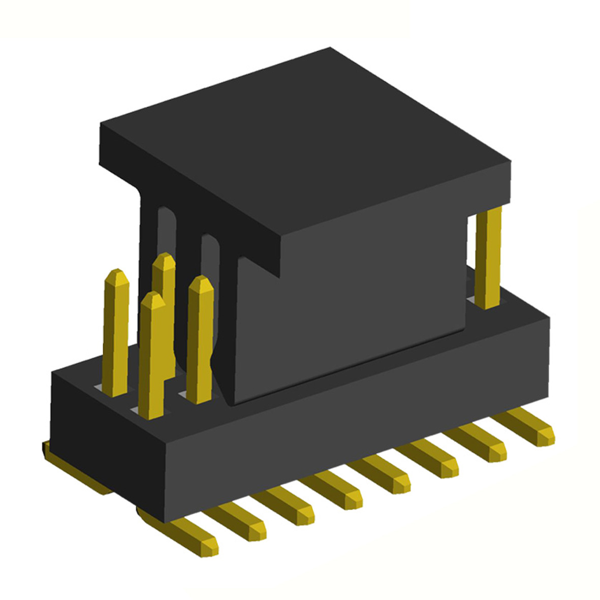 2191SM-XXXG-CP series, open double row straight pin headers with guides on PCB for surface mounting (SMD), pitch 1.00 mm, 2x50 pins