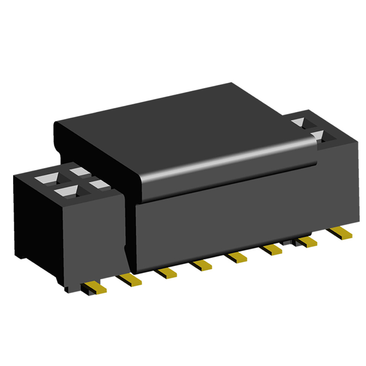 2192SM3-XXXG-CP series, double row straight sockets with guides on PCB for surface mounting (SMD), pitch 1.00 mm, 2x50 pins