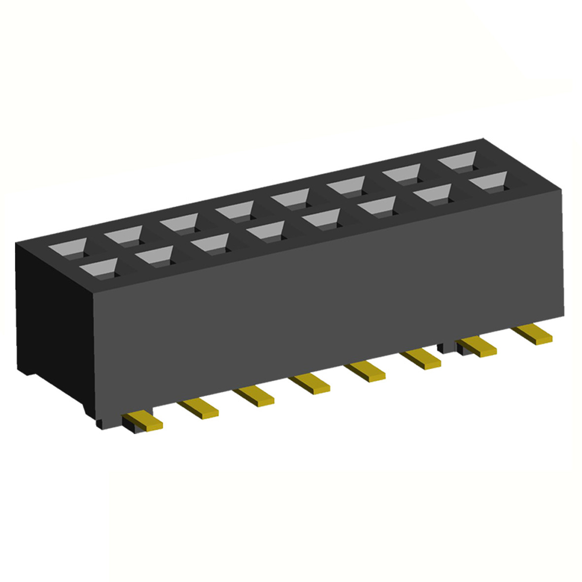 2192SM3-XXXG series, double-row straight sockets on PCB for surface mounting (SMD), pitch 1.00 mm, 2x50 pins