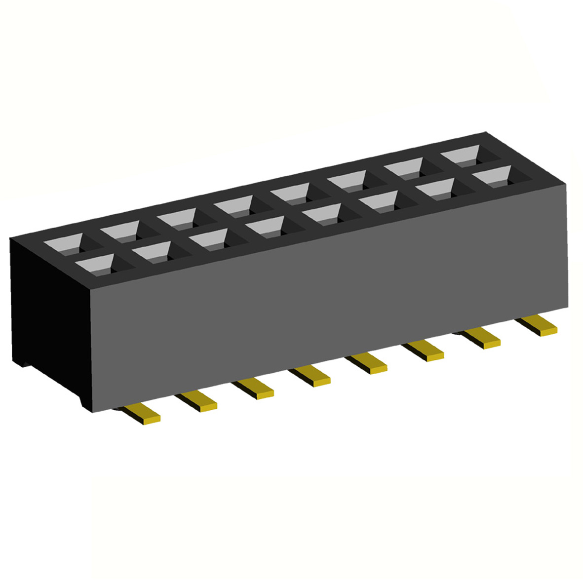 2192SM4-XXXG series, double-row straight sockets on PCB for surface mounting (SMD), pitch 1.00 mm, 2x50 pins