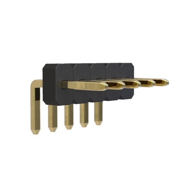 BL14065-11xxR series, pin headers  open single row angle on PCB for mounting in holes,  1,27 , 1x50 pins