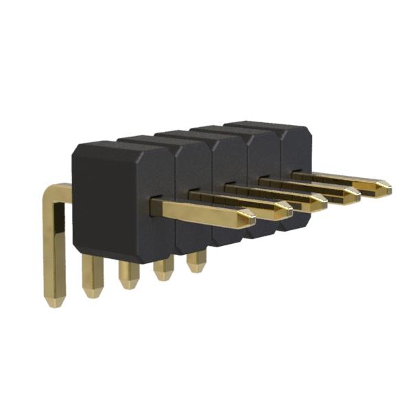 BL14065-11xxR-2.5 series, pin headers  open single row angle on PCB for mounting in holes,  1,27 , 1x50 pins