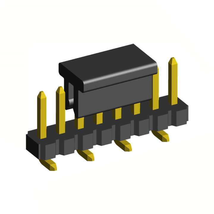 2199SA-XXG-SM-B1-CP series, pin headers  single row straight on PCB for surface (SMD) mounting with guides,  1,27 PBT (polybutylene terephthlate) (UL94V-0), 1x50 pins