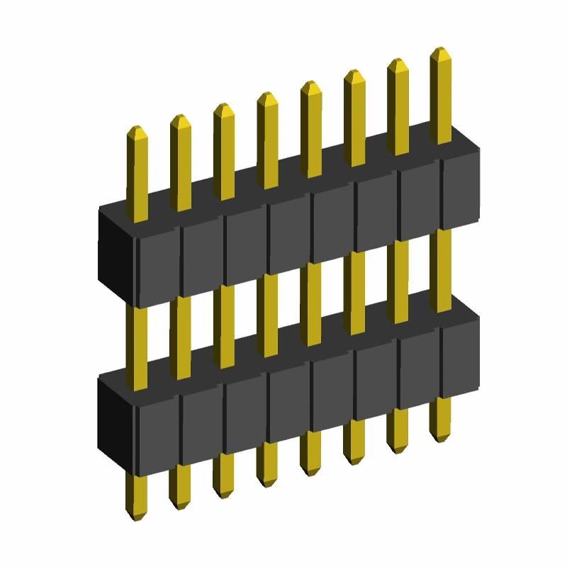 BL1410SADI-21xx-1.0 series, pin headers  single row straight double isolator on PCB for mounting holes,  1,27 , 1x50 pins
