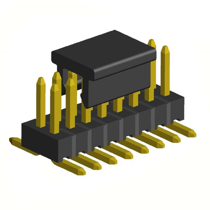 2199SB-XXXG-SM-3025-CP (PLLD1.27S) series, pin headers double row, straight on PCB for surface (SMD) mounting with a grip, pitch 1,27x1,27 mm, Board-to-Board connectors, pin headers and sockets for them > pitch 1,27x1,27 mm