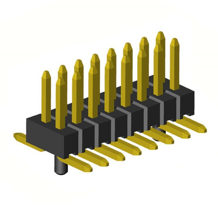 2199SB-XXXG-SMPG series, pin headers double row straight with guide on PCB for surface (SMD) mounting,  1,27x1,27 , 2x50 pins