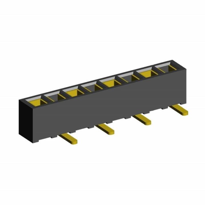2200SA-XXG-SM1-B1 series, single row straight sockets for surface (SMD) mounting on PCB,  1,27 , 1x50 pins
