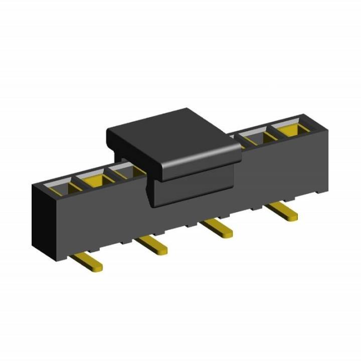 2200SA-XXG-SM1-B2-PCP series, single row straight sockets with capture for surface (SMD) mounting on PCB,  1,27 , 1x50 pins