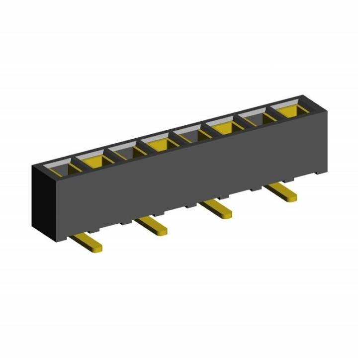 2200SA-XXG-SM1-B2 series, single row straight sockets for surface (SMD) mounting on PCB,  1,27 , 1x50 pins
