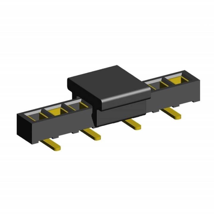 2200SA-XXG-SM2-B2-PCP series, single row straight sockets with capture for surface (SMD) mounting on PCB,  1,27 , 1x50 pins