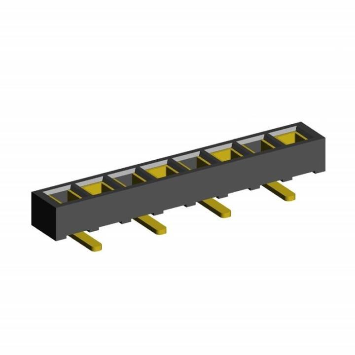 2200SA-XXG-SM2-B2 series, single row straight sockets for surface (SMD) mounting on PCB,  1,27 , 1x50 pins