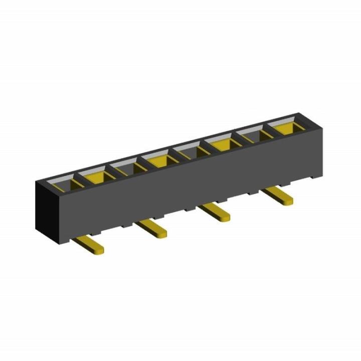 2200SA-XXG-SM3-B2 series, single row straight sockets for surface (SMD) mounting on PCB,  1,27 , 1x50 pins