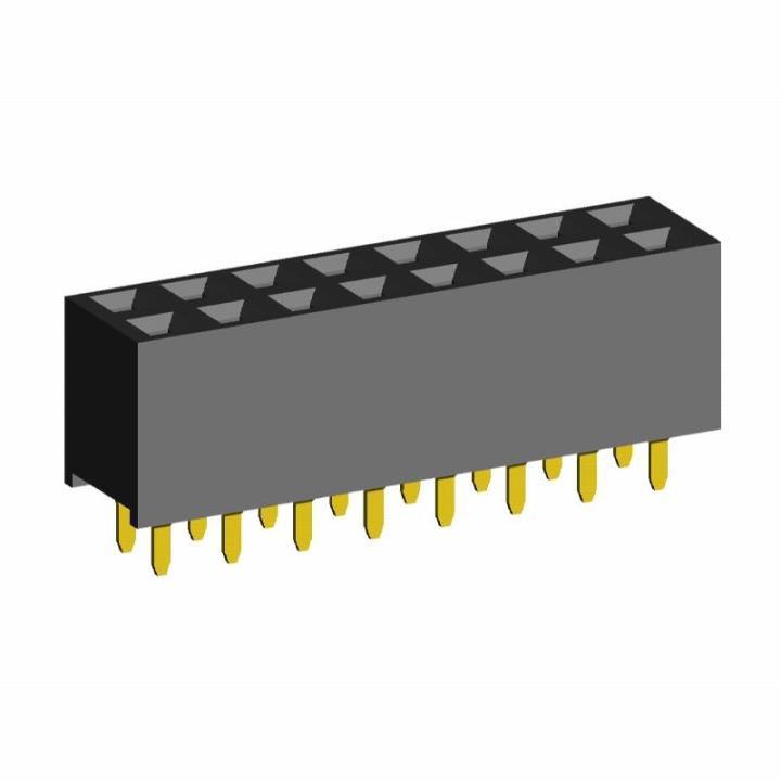 2200SB-XXXG-A3 series, double row straight sockets on PCB for mounting in holes,  1,27x1,27 , 2x50 pins