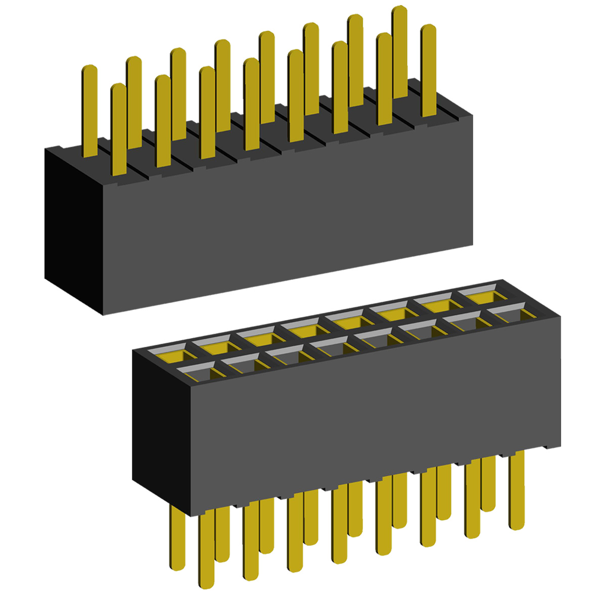 Open pin headers and Sockets for its, PCB/PCB (Board-to-Board) types with pitch 1,27x1,27 Pitch between pins in one row and sockets for them