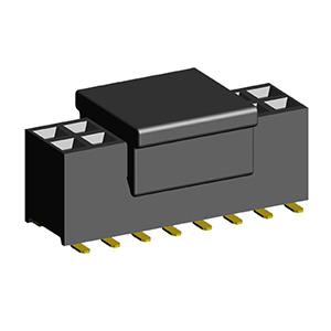2200SB-XXXG-SM-36-PCP series, double row straight sockets on PCB for surface (SMD) mounting with reverse input and capture,  1,27x1,27 , 2x50 pins