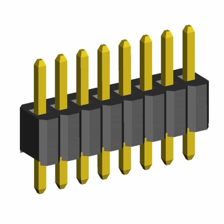 2206PA-XXG-720 series, open single-row straight plug on the Board for mounting holes, mm 1,27 Pitch between pins in one row, 1x50 pins