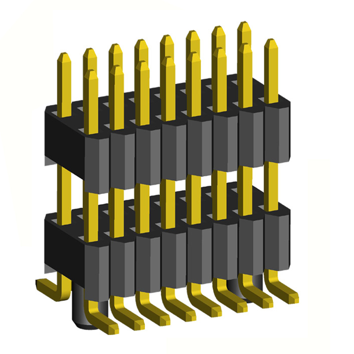 2206PBDI-XXXG-SM-XXXX-PG series, plugs open straight double row with double insulator on the Board for surface (SMD) mounting with guides on the Board,  1,27x2,54 , 2x50 pins