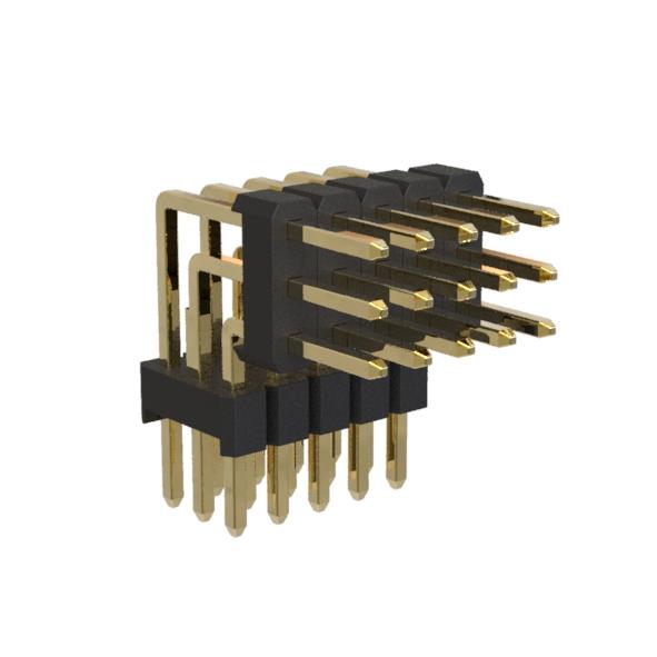 BL1315-23xxR1-1.5 series, plugs pin three-row angular with a double insulator angular, pitch 2,0x2,0 mm, 3x40 pins