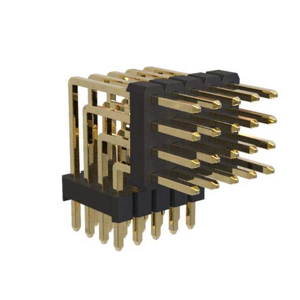 BL1315-24xxR1-1.5 series, plugs pin four-row angular with a double insulator angular, pitch 2,0x2,0 mm, 4x40 pins
