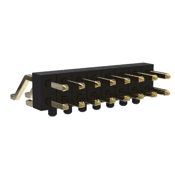 BL1320-12xxZ-PG series, double-row pin plugs for surface mounting (SMD) horizontal with guides in the Board, pitch 2,0x2,0 mm, 2x40 pins