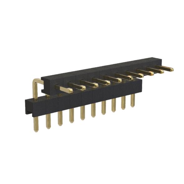 BL1320-21xxR2-2.0 series, single-row pin plugs with double insulator corner, pitch 2,0 mm, 1x40 pins