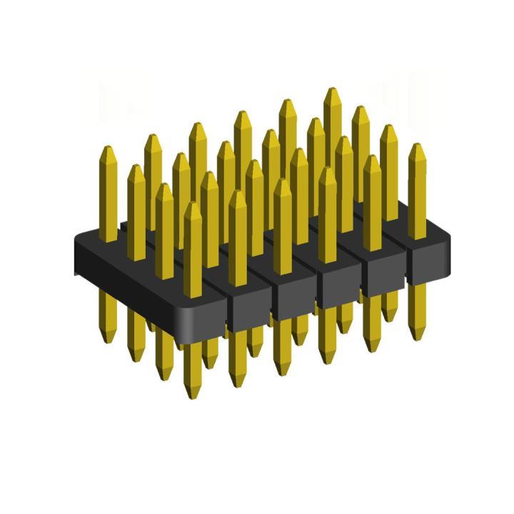 1999P-XXXG-H15-XXX series, plugs pin open straight four-row on Board for mounting in holes, pitch 2,0x2,0 mm, 4x40 pins