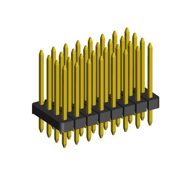 1999P-XXXG-H15-125 series, plugs pin open straight four-row on Board for mounting in holes, pitch 2,0x2,0 mm, 4x40 pins