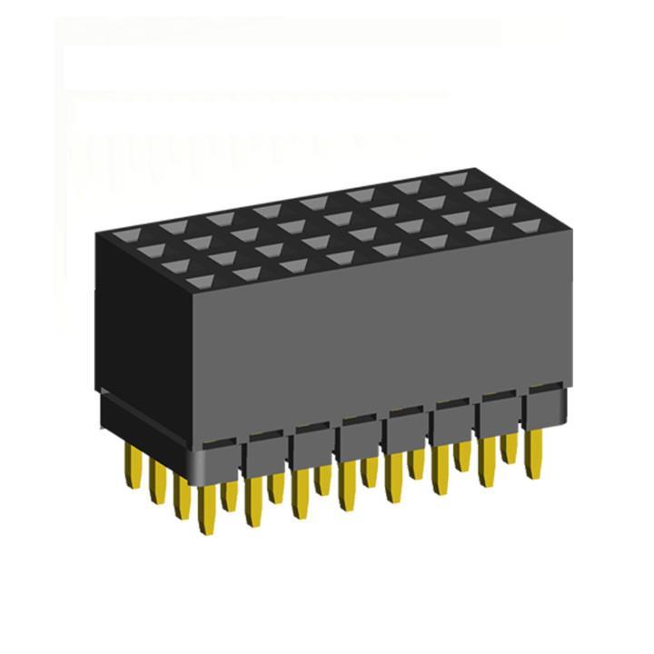 1999SDI-XXXG-1A series, four-row sockets straight to the Board for mounting holes, pitch 2,0x2,0 mm, 4x40 pins