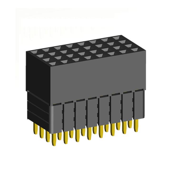 1999SDI-XXXG-3A series, four-row sockets straight to the Board for mounting holes, pitch 2,0x2,0 mm, 4x40 pins