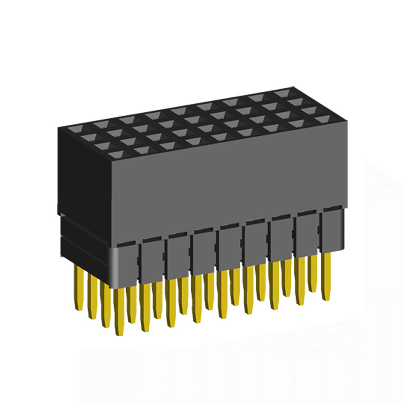 1999SDI-XXXG-2B series, four-row sockets straight to the Board for mounting holes, pitch 2,0x2,0 mm, 4x40 pins