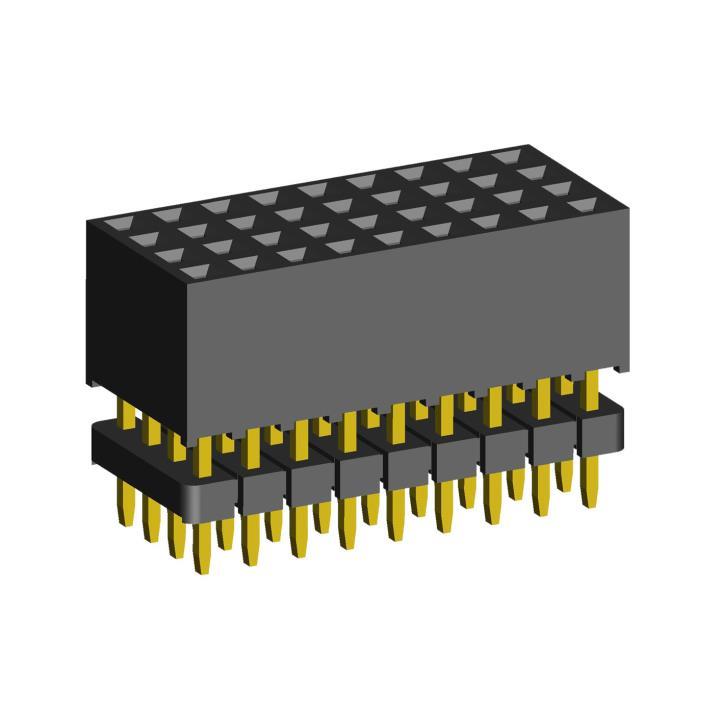 1999SDI-XXXG-935 series, four-row sockets straight to the Board for mounting holes, pitch 2,0x2,0 mm, 4x40 pins