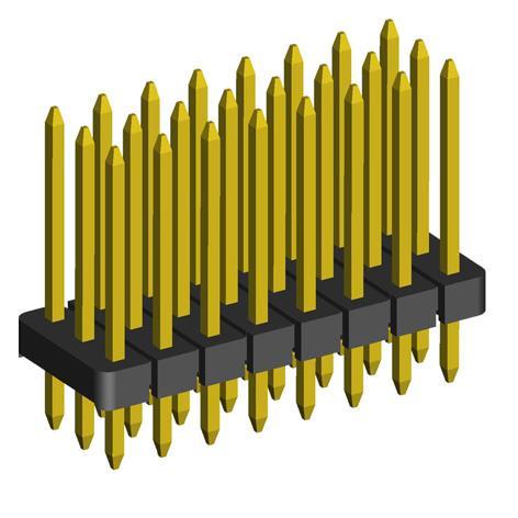 2203P-XXXG-H15-125 series, plugs pin open straight three-row on Board for mounting in holes, pitch 2,0x2,0 mm, 3x40 pins