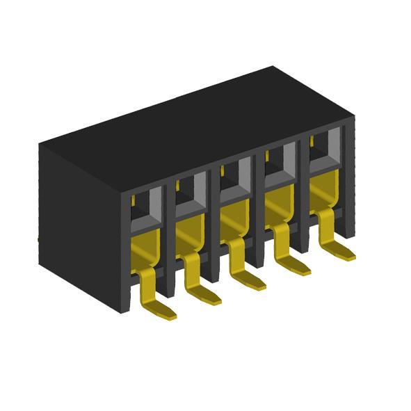 2207BR-XXG-SM series, straight two-row sockets with side entry to the Board for surface mounting (SMD) , pitch 2,0x2,0 mm, 2x40 pins
