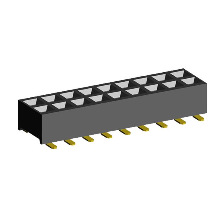 2207SM-XXSG-24 series, straight double row socket with a guide to the cost for surface (SMD) mounting, pitch 2,0x2,0 mm, Board-to-Board connectors, pin headers and sockets > pitch 2,0x2,0 mm