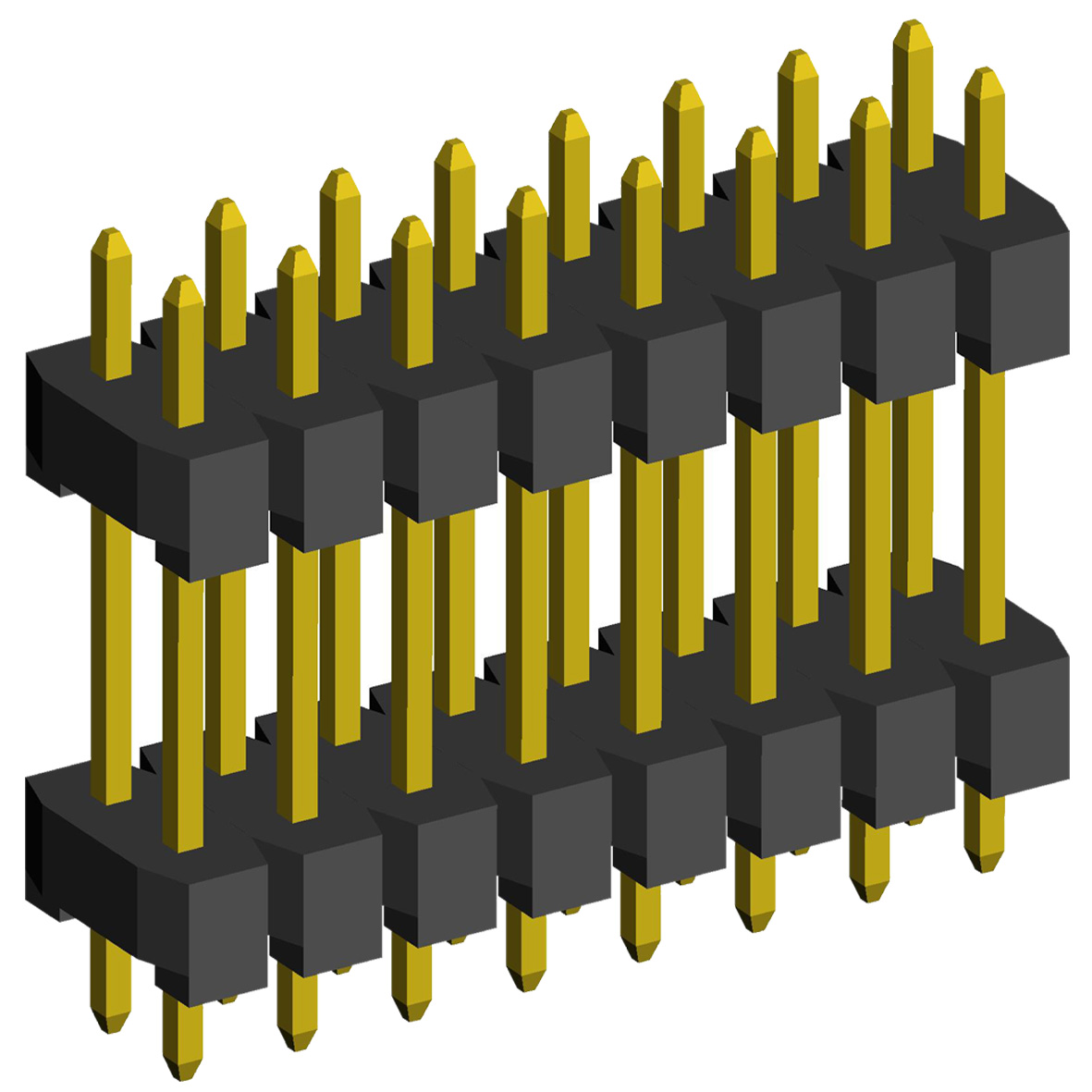 2208DI-XXG-2400 series, plugs pin open straight double row with double insulator on Board for mounting in holes, pitch 2,0x2,0 mm, 2x40 pins