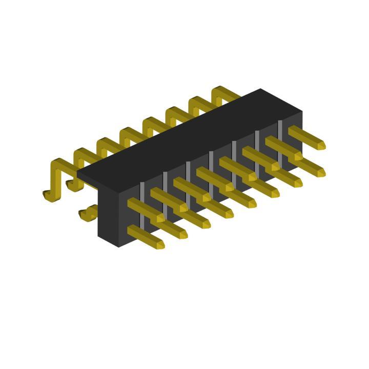 2208R-XXG-SM-XXXX series, plugs, pin, open angle, double row, for surface mounting (SMD) , pitch 2,0x2,0 mm, 2x40 pins