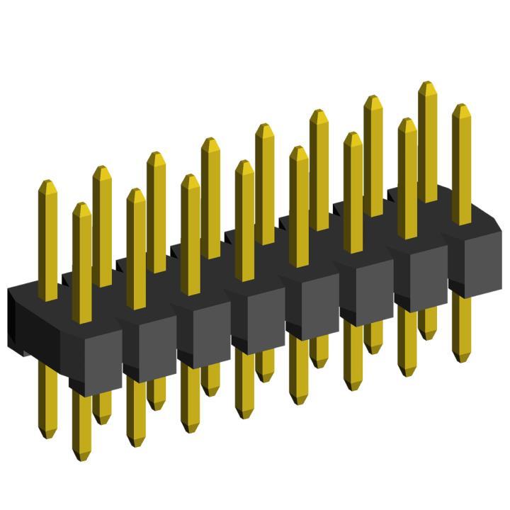 2208S-XXG-H15 (PLD2-XX) series, plugs pin header straight double row open on the Board for mounting holes, pitch 2,0x2,0 mm, Board-to-Board connectors, pin headers and sockets > pitch 2,0x2,0 mm
