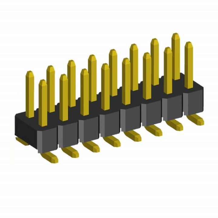 2208SM-XXG-XXXX (PLD2-xxSMD) series, plugs pin open straight double row on Board for surface (SMD) mounting, pitch 2,0x2,0 mm, 2x40 pins