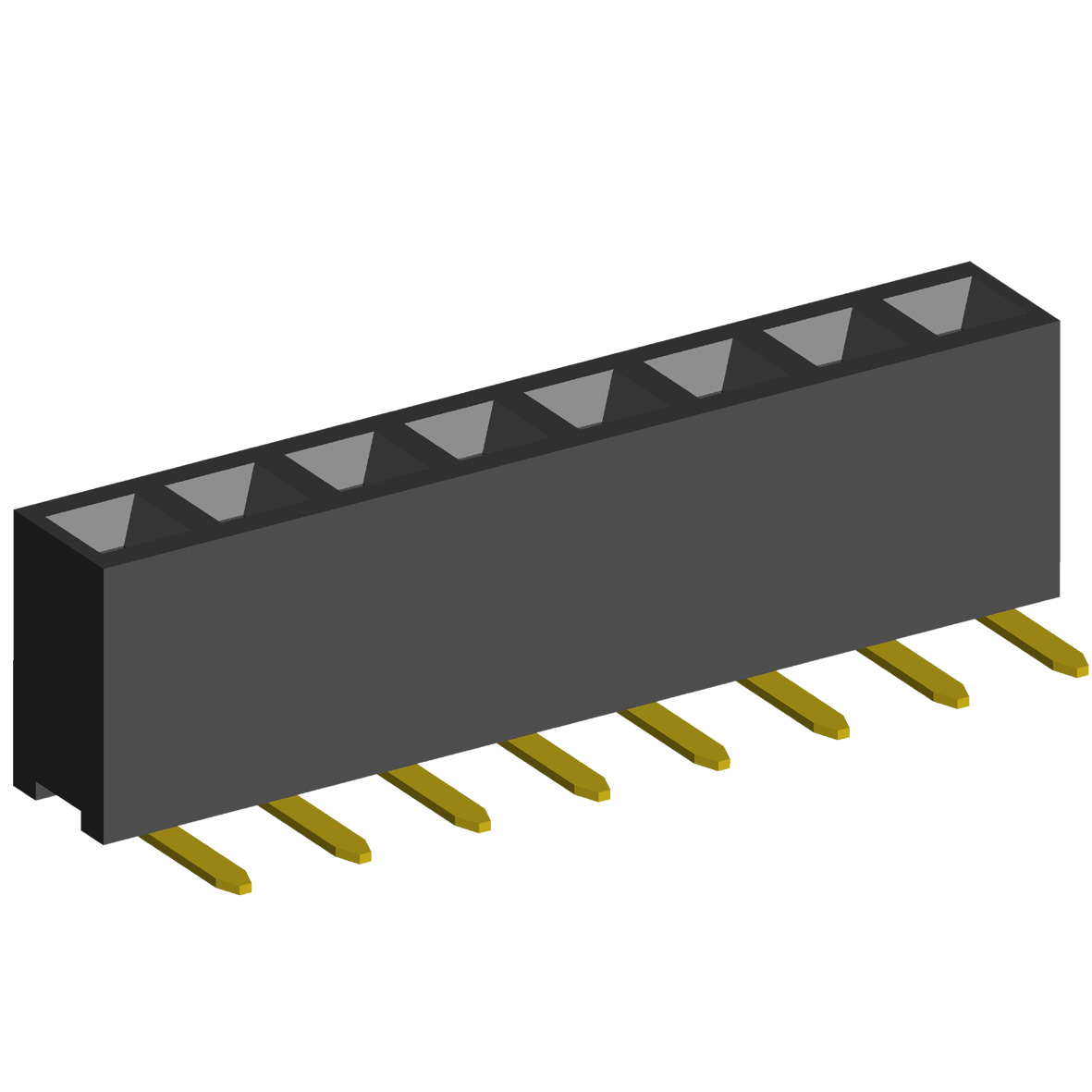 2209R-XXG (PBS2-XXR) series, sockets, angled, single row, for mounting into holes, pitch 2,0 mm, Board-to-Board connectors, pin headers and sockets > pitch 2,0 mm
