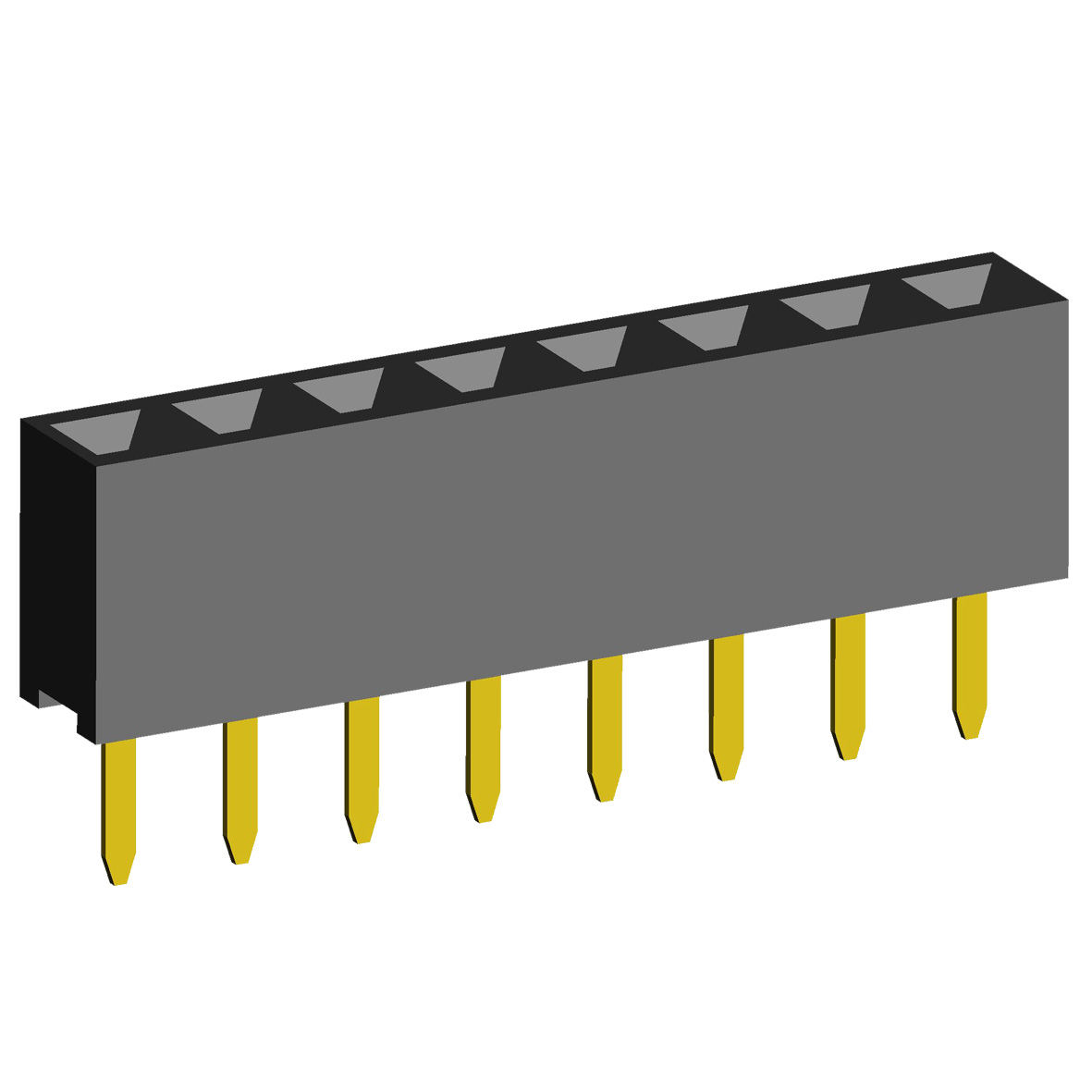 2209S-XXG (PBS2-XX, DS1026-01-1xXXS8BV) series, socket single row straight pin header on the Board for mounting holes, pitch 2,0 mm, 1x40 pins