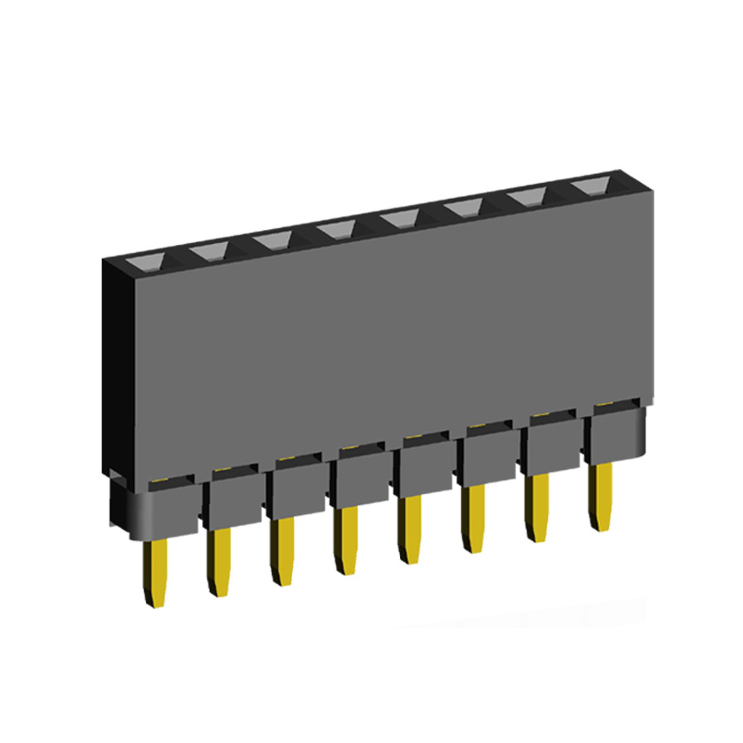 2209SDI-XXG-1A series, straight single-row sockets with increased insulator on the Board for mounting in holes, pitch 2,0 mm, 1x40 pins