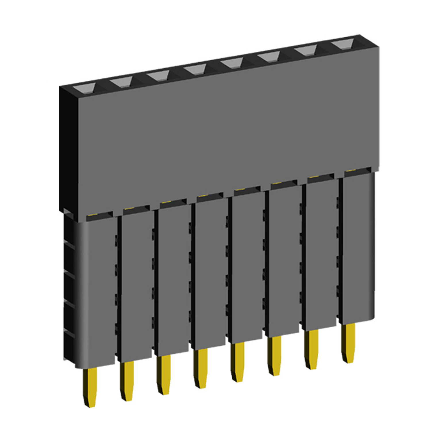 2209SDI-XXG-5A series, straight single-row sockets with increased insulator on the Board for mounting in holes, pitch 2,0 mm, 1x40 pins