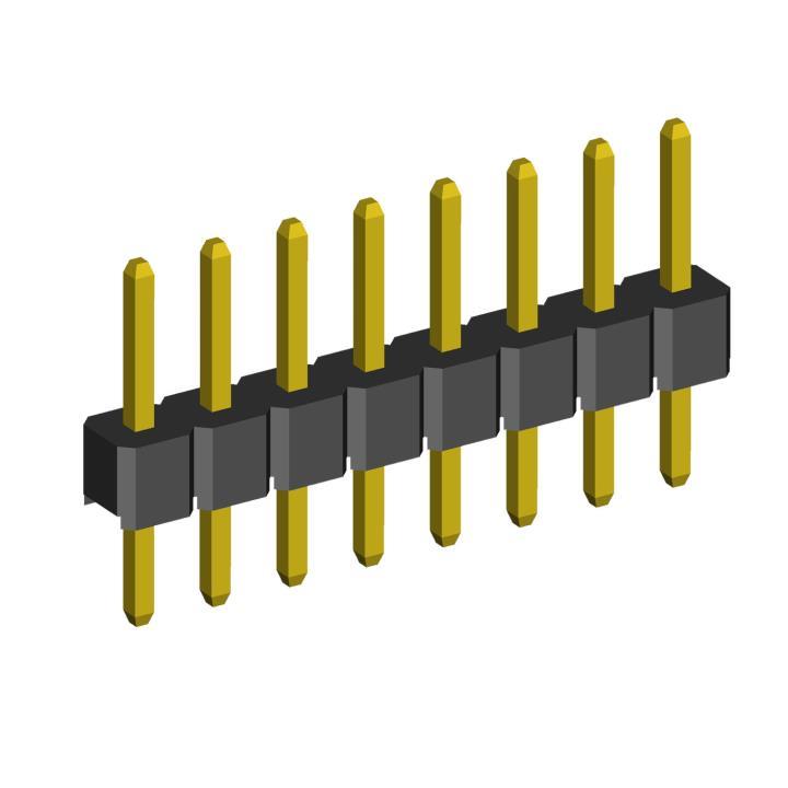 2210S-XXG-H15-XXX series, pin headers straight single row open on PCB for mounting holes, pitch 2,0 mm, 1x40 pins