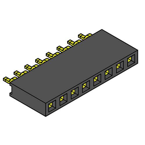 BF088 series, single row sockets for surface mounting (SMD) , pitch 2,0 mm, 1x40 pins