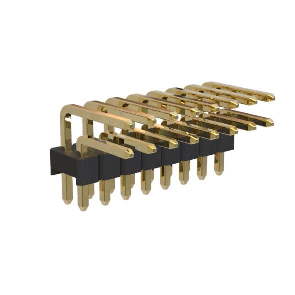 BL1220-12xxR2 series, pin headers, double row, corner, pitch 2,54x2,54 mm, 2x40 pins