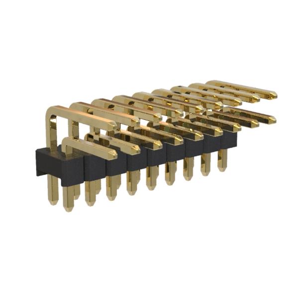 BL1225-12xxR2 series, pin headers, double row, corner, pitch 2,54x2,54 mm, 2x40 pins
